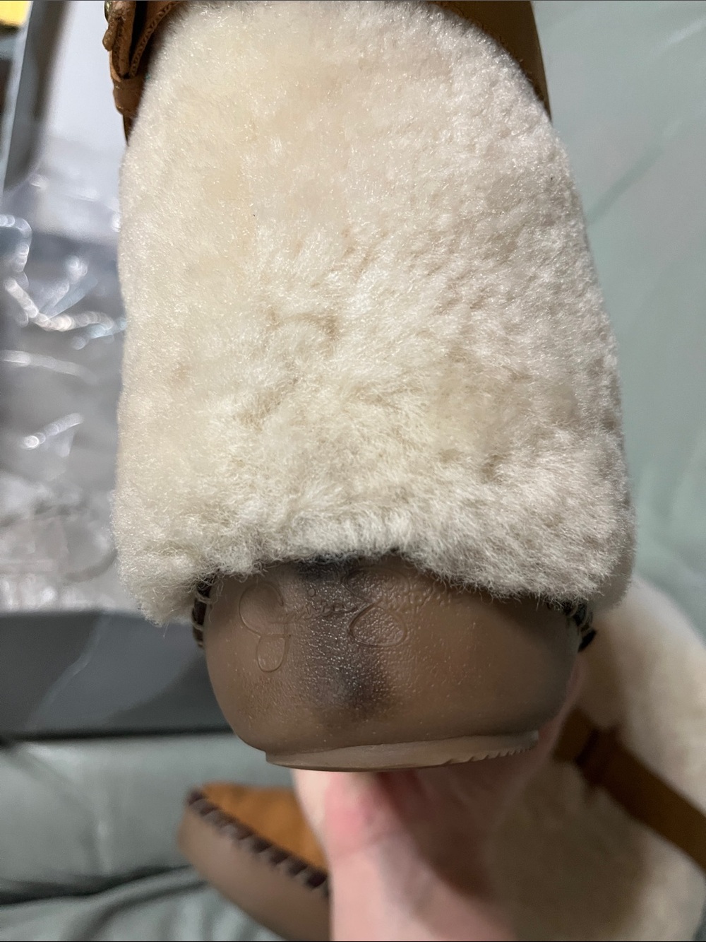 Cozy Shearling Boots in Cream and Tan - Picture 7 of 12